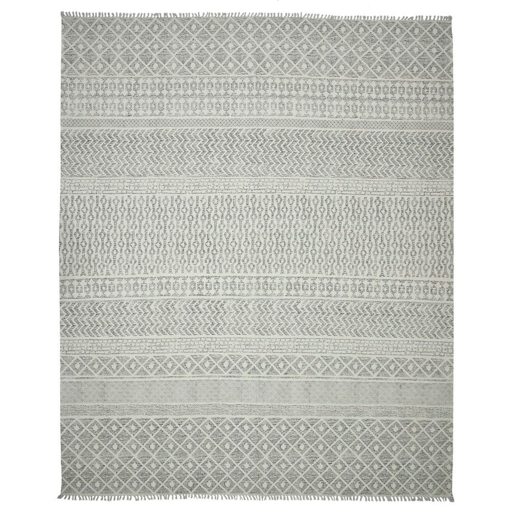AMER Rugs DUNE DUN-5 Flat-Weave Geometric Transitional Area Rug Gray 8'6" x 12'