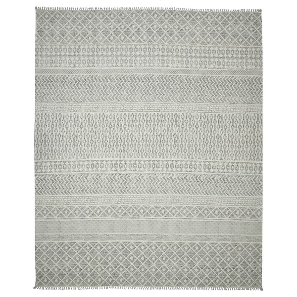 AMER Rugs DUNE DUN-5 Flat-Weave Geometric Transitional Area Rug Gray 8'6" x 12'