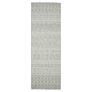 AMER Rugs DUNE DUN-5 Flat-Weave Geometric Transitional Area Rug Gray 2'6" x 8'