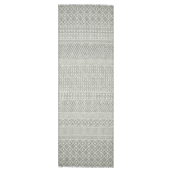 AMER Rugs DUNE DUN-5 Flat-Weave Geometric Transitional Area Rug Gray 2'6" x 8'