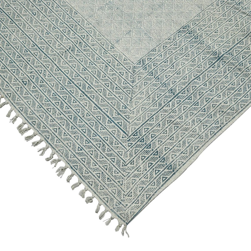 AMER Rugs DUNE DUN-6 Flat-Weave Bordered Transitional Area Rug Blue 8'6" x 12'