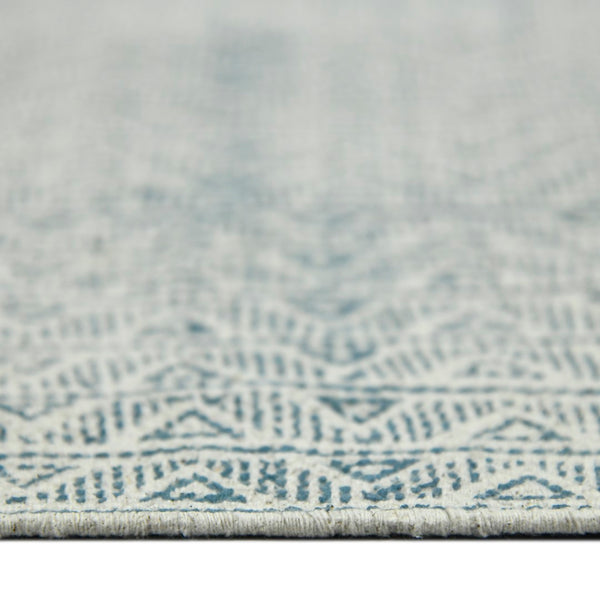 AMER Rugs DUNE DUN-6 Flat-Weave Bordered Transitional Area Rug Blue 8'6" x 12'