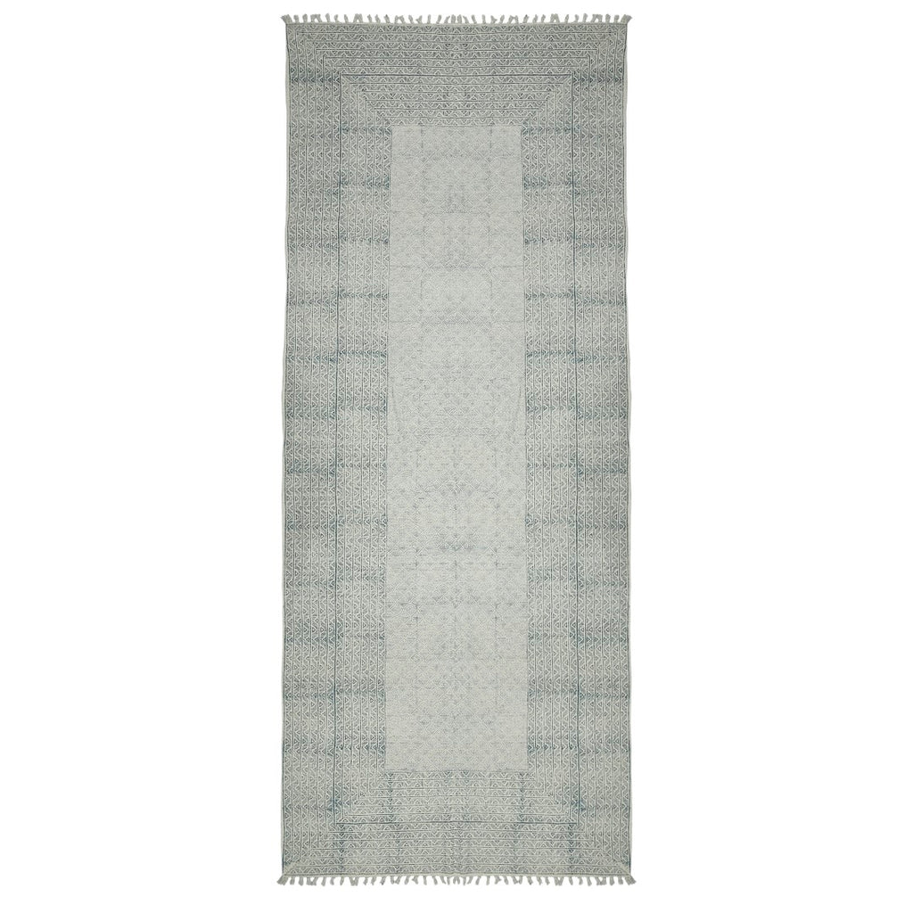 AMER Rugs DUNE DUN-6 Flat-Weave Bordered Transitional Area Rug Blue 2'6" x 8'