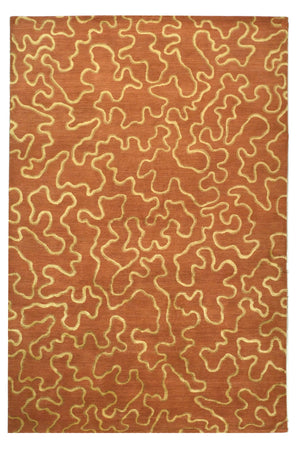 Nepalese Hand Knotted Silk And Wool Rug in  1ft x 1ft Square