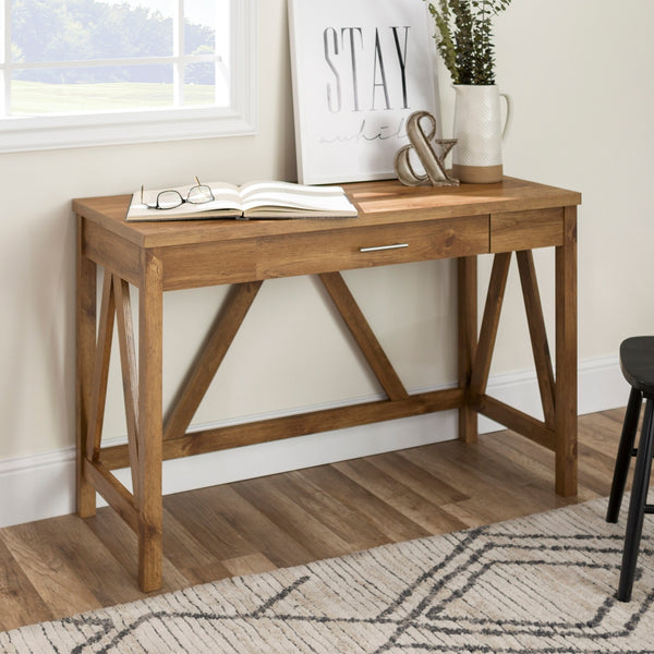 46" Rustic Farmhouse Wood Computer Desk Barnwood