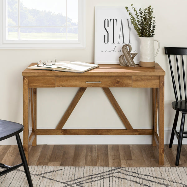 46" Rustic Farmhouse Wood Computer Desk Barnwood