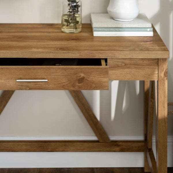 46" Rustic Farmhouse Wood Computer Desk Barnwood
