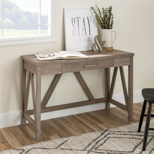 46" Rustic Farmhouse Wood Computer Desk Grey Wash