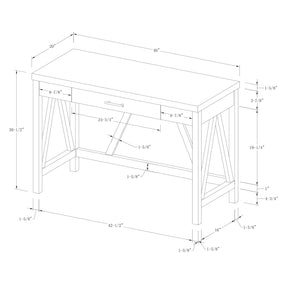 46" Rustic Farmhouse Wood Computer Desk Grey Wash