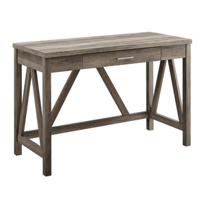 46" Rustic Farmhouse Wood Computer Desk Grey Wash