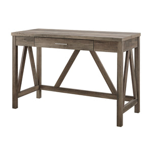 DW46AFGW - 46" Rustic Farmhouse Wood Computer Desk Barnwood