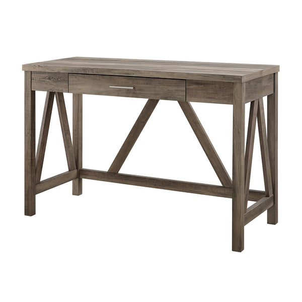 DW46AFGW - 46" Rustic Farmhouse Wood Computer Desk Barnwood