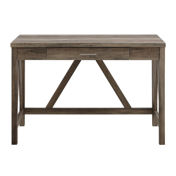 DW46AFGW - 46" Rustic Farmhouse Wood Computer Desk Barnwood