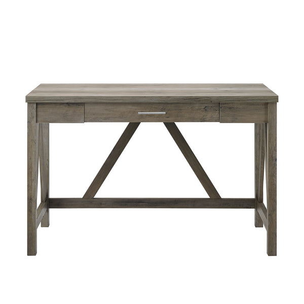 46" Rustic Farmhouse Wood Computer Desk Grey Wash
