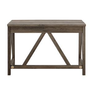 DW46AFGW - 46" Rustic Farmhouse Wood Computer Desk Barnwood