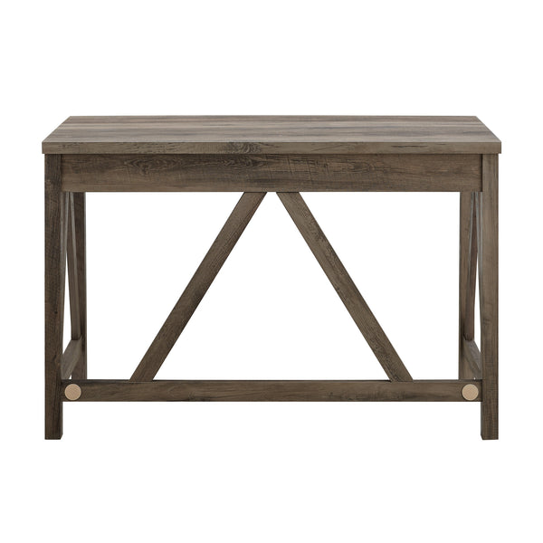DW46AFGW - 46" Rustic Farmhouse Wood Computer Desk Barnwood