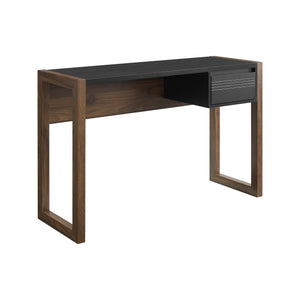 46" Fluted Drawer Writing Desk - Dark Walnut/Solid Black