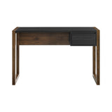 46" Fluted Drawer Writing Desk - Dark Walnut/Solid Black