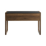 46" Fluted Drawer Writing Desk - Dark Walnut/Solid Black