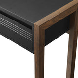 46" Fluted Drawer Writing Desk - Dark Walnut/Solid Black