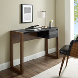 46" Fluted Drawer Writing Desk - Dark Walnut/Solid Black