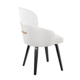 Dahlia Contemporary Dining Chair in Black Wood and Cream Velvet with Gold Accent by LumiSource - Set of 2