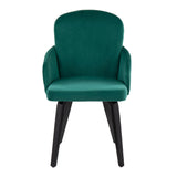 Dahlia Contemporary Dining Chair in Black Wood and Green Velvet with Gold Accent by LumiSource - Set of 2
