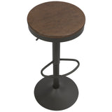 Dakota Industrial Adjustable Barstool in Brown and Grey by LumiSource - Set of 2