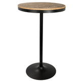 Dakota Industrial Adjustable Bar / Dinette Table in Black by LumiSource