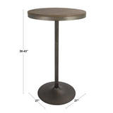 Dakota Industrial Adjustable Bar / Dinette Table in Antique and Brown by LumiSource