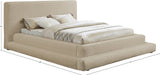 Dane Faux Shearling Teddy Fabric / Engineered Wood / Foam Contemporary Beige Teddy Fabric Queen Bed (3 Boxes) - 87" W x 100" D x 42" H
