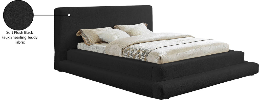 Dane Faux Shearling Teddy Fabric / Engineered Wood / Foam Contemporary Black Teddy Fabric Full Bed (3 Boxes) - 81" W x 96" D x 42" H