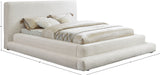 Dane Faux Shearling Teddy Fabric / Engineered Wood / Foam Contemporary Cream Teddy Fabric Full Bed (3 Boxes) - 81" W x 96" D x 42" H