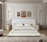 Dane Faux Shearling Teddy Fabric / Engineered Wood / Foam Contemporary Cream Teddy Fabric Full Bed (3 Boxes) - 81" W x 96" D x 42" H