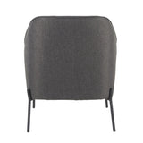 Daniella Contemporary Accent Chair in Black Metal and Charcoal Fabric by LumiSource