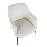 Daniella Contemporary Accent Chair in Black Metal and Cream Fabric by LumiSource