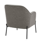 Daniella Contemporary Accent Chair in Black Metal and Grey Faux Leather by LumiSource