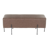 Daniella Contemporary Bench in Black Metal and Espresso Faux Leather by LumiSource