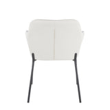 Daniella Contemporary Dining Chair in Black Metal and Cream Fabric by LumiSource - Set of 2