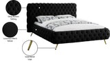 Delano Velvet / Engineered Wood / Metal / Foam Contemporary Black Velvet King Bed - 94.5" W x 93" D x 47.5" H