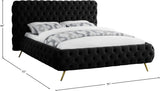 Delano Velvet / Engineered Wood / Metal / Foam Contemporary Black Velvet King Bed - 94.5" W x 93" D x 47.5" H