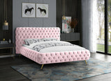 Delano Velvet / Engineered Wood / Metal / Foam Contemporary Pink Velvet King Bed - 94.5" W x 93" D x 47.5" H