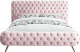 Delano Velvet / Engineered Wood / Metal / Foam Contemporary Pink Velvet King Bed - 94.5" W x 93" D x 47.5" H