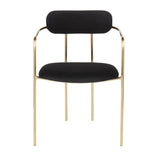 Demi Contemporary Chair in Gold Metal and Black Velvet by LumiSource - Set of 2