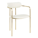 Demi Contemporary Chair in Gold Metal and Cream Velvet by LumiSource - Set of 2