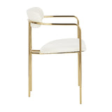 Demi Contemporary Chair in Gold Metal and Cream Velvet by LumiSource - Set of 2