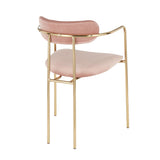 Demi Contemporary Chair in Gold Metal and Pink Velvet by LumiSource - Set of 2