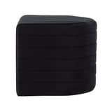 Demi Contemporary/Glam Ottoman in Black Velvet by LumiSource