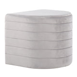 Demi Contemporary/Glam Ottoman in Silver Velvet by LumiSource