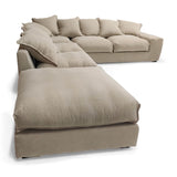 Union Home Demure Sectional Warm Gray 100% Linen